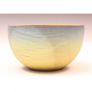 Oak blue and yellow textured coloured bowl