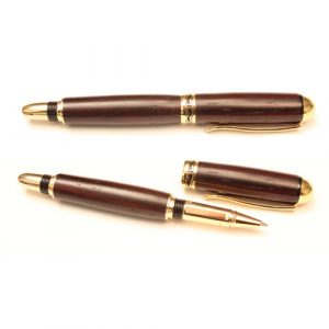 Gold plated violet rosewood roller ball pen