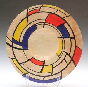 Mondriale 2 sycamore platter by Paul Hannaby Creative Woodturner
