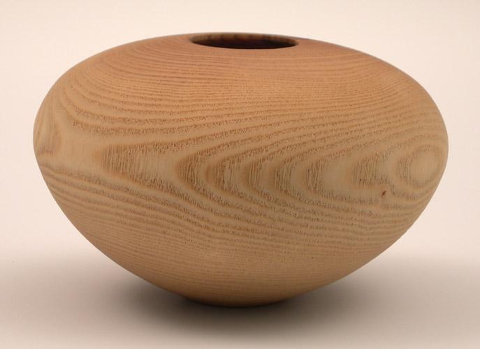 Sandblasted ash hollow form turned by Paul Hannaby Creative Woodturning