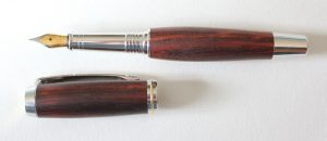 Cocobolo rhodium plated fountain pen