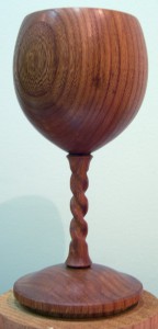 Elm goblet with twist stem