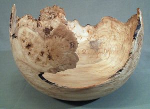 Horse chestnut burr natural edge bowl
