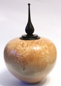 Masur birch hollow form with blackwood finial