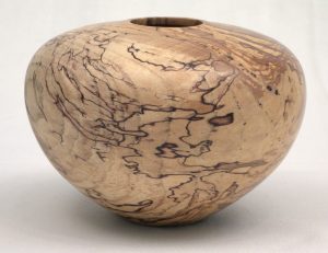 Spalted ash hollow form