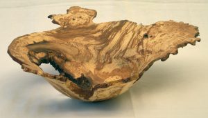 Spalted oak burr natural edge bowl