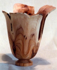 Yew natural edge vase