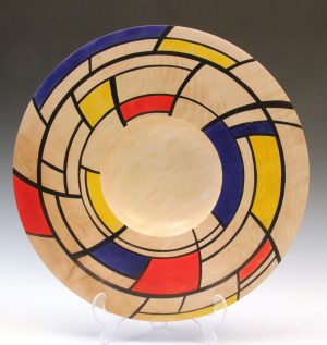 Horse chestnut coloured Mondrian platter by Paul Hannaby