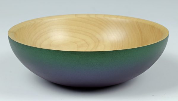 Coloured sycamore bowl. Turned by Paul Hannaby creative woodturning