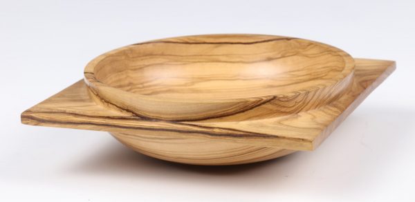 Square olive wood bowl turned by Paul Hannaby creative woodturning