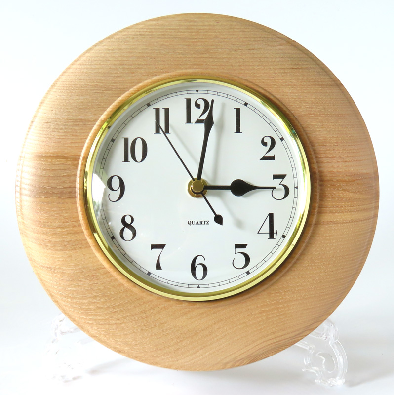 Ash Clock 240509-ash-arabic-white-clock | Creative Woodturning