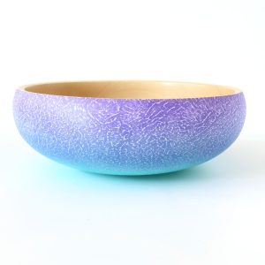 Purple and green coloured sycamore bowl turned by Paul Hannaby creative woodturning