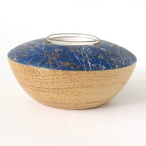 Coloured oak tealight turned by Paul Hannaby creative woodturning