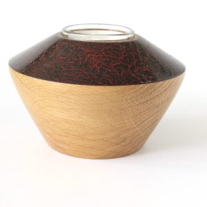 Coloured oak tealight turned by Paul Hannaby creative woodturning