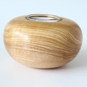 Ash tealight turned by Paul Hannaby creative woodturning