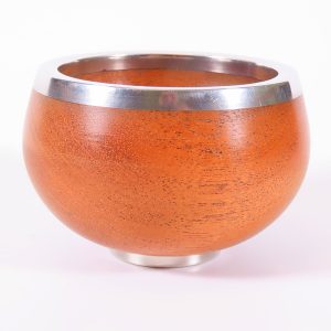 Mahogany and pewter bowl turned by Paul Hannaby creative woodturning