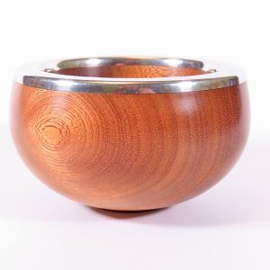 Mahogany and pewter bowl turned by Paul Hannaby creative woodturning