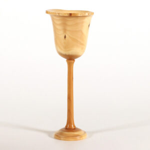 Yew natural edge goblet turned by Paul Hannaby creative woodturning
