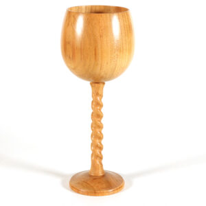 Cherry twist stem goblet turned by Paul Hannaby creative woodturning