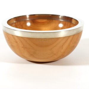 Cherry and pewter bowl turned by Paul Hannaby creative woodturning