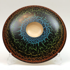 Sycamore coloured platter turned by Paul Hannaby creative woodturning